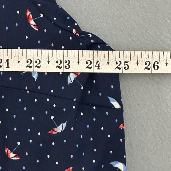 Catherines Womens Top Plus 1X Navy Blue‎ Umbrella Pattern V Neck Tunic Classid - Picture 7 of 11